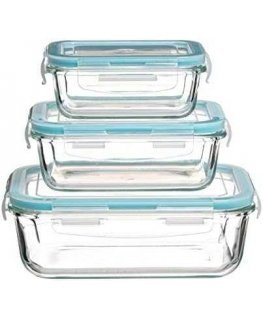 5five Simply Smart Glass containers with lids, 3 pcs.
