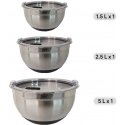 Bowl set Zyle ZY193SMB, stainless steel, with lids, 3 pcs.