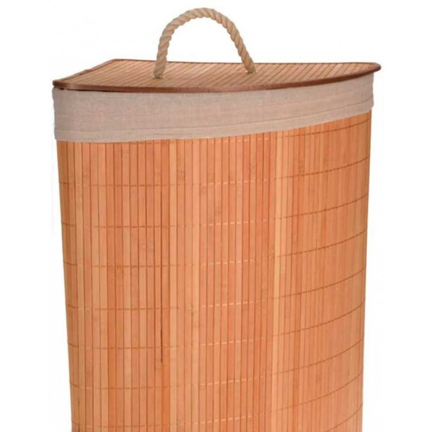 Bathroom Solutions Corner Laundry Basket, Bamboo – 3