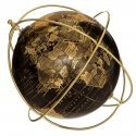 Globus Decorative globe on a gold base, Ø 21 cm, black Globus Decorative globe on a gold base, Ø 21 cm, black