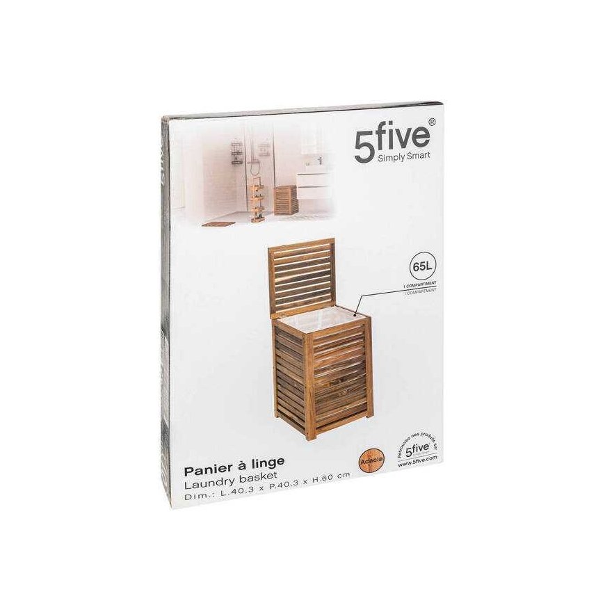 5five Simply Smart ACACIA wooden laundry basket, 65 l – 4