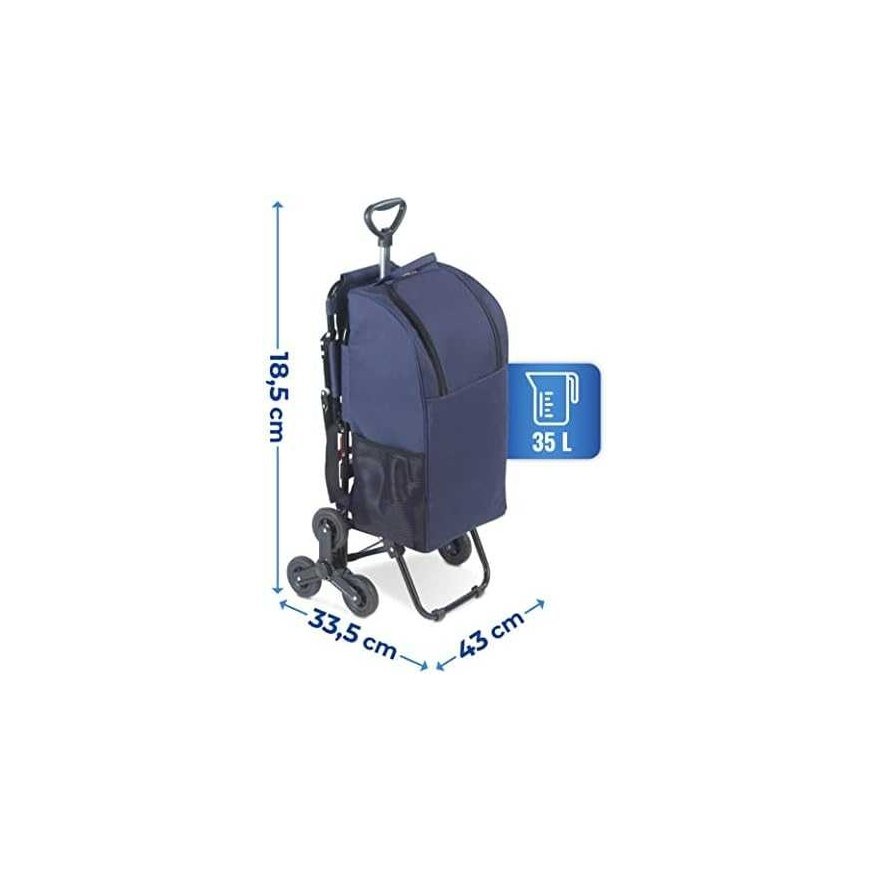 Maximex Shopping trolley with telescopic handle and folding seat, spacious rack basket with triple wheels - 35 l – 2