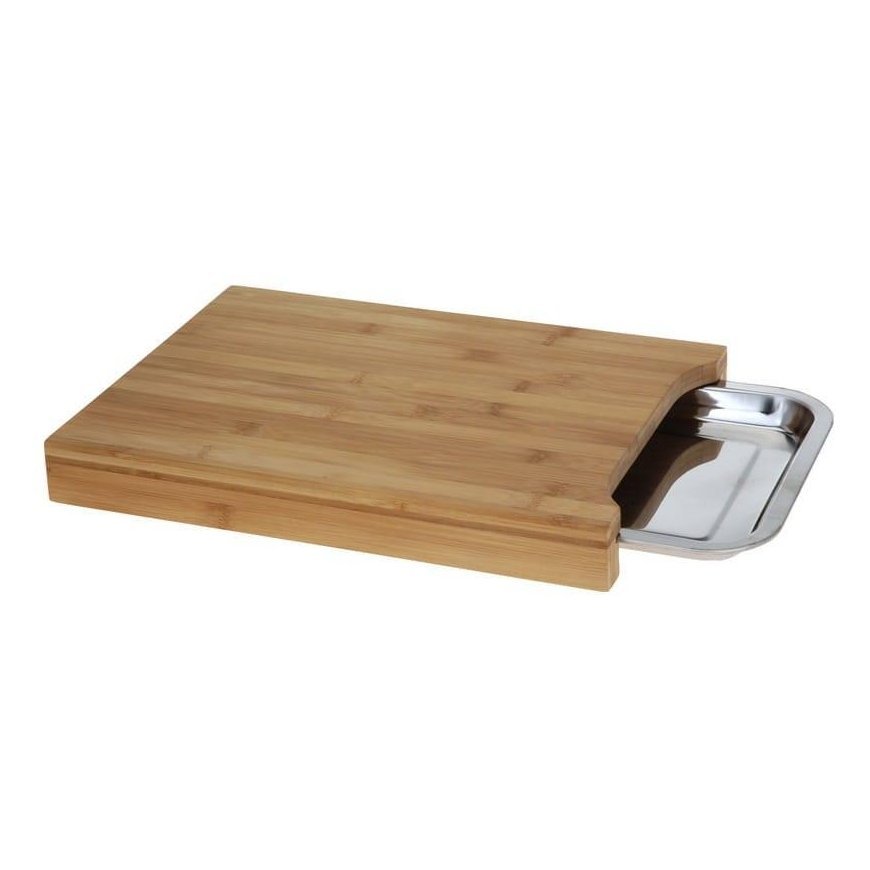 Excellent Houseware Bamboo cutting board with pull-out tray 35x25 cm