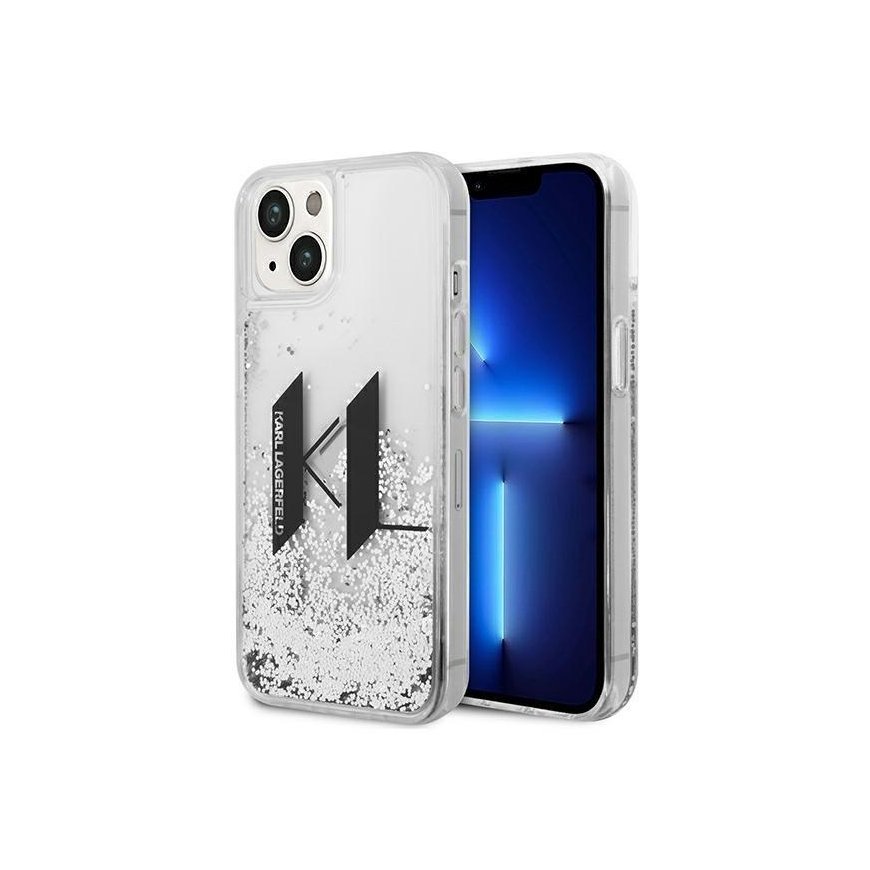 Dėklas Karl Lagerfeld KLHCP14SLBKLCS iPhone 14 / 15 / 13 6,1" sidabrinė/sidabrinis hardcase Liquid Glitter Big KL
