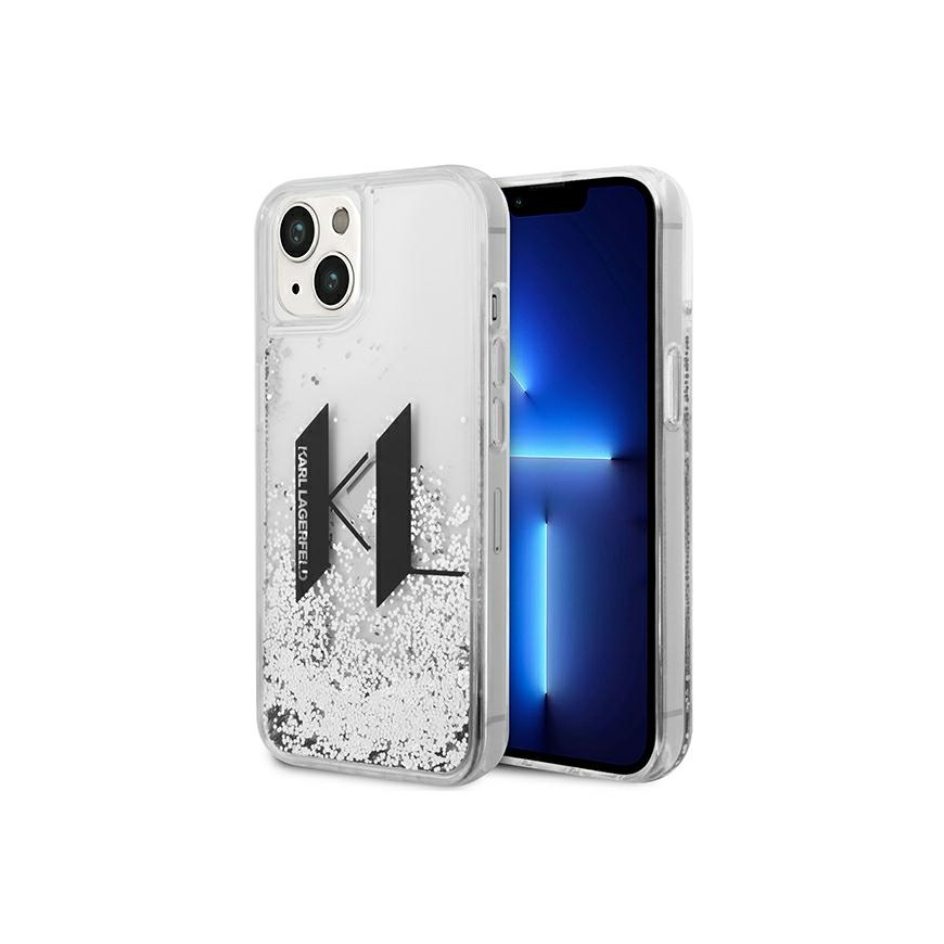 Case Karl Lagerfeld KLHCP14SLBKLCS iPhone 14 / 15 / 13 6.1" silver/silver hardcase Liquid Glitter Big KL – 2
