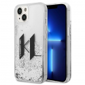 Case Karl Lagerfeld KLHCP14SLBKLCS iPhone 14 / 15 / 13 6.1" silver/silver hardcase Liquid Glitter Big KL