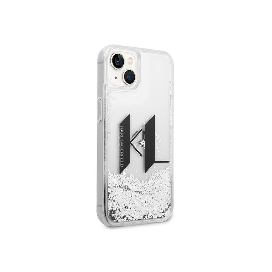 Case Karl Lagerfeld KLHCP14SLBKLCS iPhone 14 / 15 / 13 6.1" silver/silver hardcase Liquid Glitter Big KL – 3
