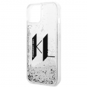 Karl Lagerfeld KLHCP14SLBKLCS kotelo iPhone 14 / 15 / 13 6,1" hopea/hopea kova kotelo Liquid Glitter Big KL