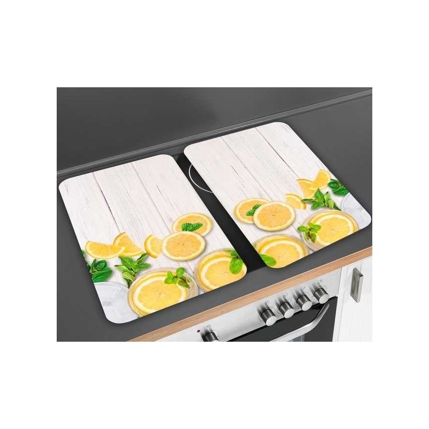 Lämmönkestävät uunin suojapaneelit, 2 lasipaneelia koristekuviolla + liukumattomat jalat - 52 x 30 cm, WENKO – 2