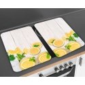 Lämmönkestävät uunin suojapaneelit, 2 lasipaneelia koristekuviolla + liukumattomat jalat - 52 x 30 cm, WENKO Lämmönkestävät uunin suojapaneelit, 2 lasipaneelia koristekuviolla + liukumattomat jalat - 52 x 30 cm, WENKO