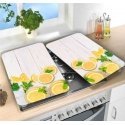 Karščiui atsparios plokštės orkaitės apsaugai, 2 stiklo plokštės su dekoratyviniu raštu + neslidžios kojelės - 52 x 30 cm, WENKO Karščiui atsparios plokštės orkaitės apsaugai, 2 stiklo plokštės su dekoratyviniu raštu + neslidžios kojelės - 52 x 30 cm, WENKO