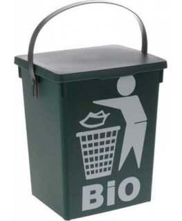 Dekoracja Domu Organinių atliekų konteineris su BIO logotipu, su rankena, 5 l