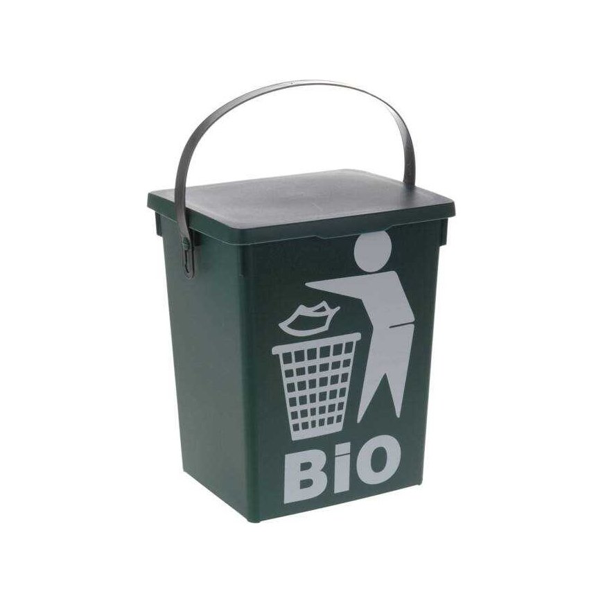 Dekoracja Domu Organinių atliekų konteineris su BIO logotipu, su rankena, 5 l – 2