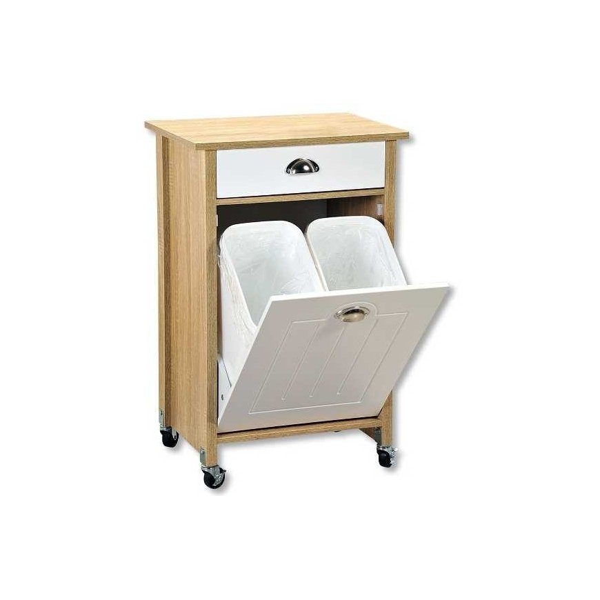 Bar on wheels with waste collection basket, oak sonoma, Kesper