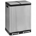 Steel Dviejų skyrių šiukšliadėžė Ariane, nerūdijančio plieno, su pedalu, 2 x 30 l