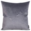 Eurofirany VELVET / 58 Soft velvet pillowcase with embossed ginkgo leaf pattern, 45X45 cm, color: steel Eurofirany VELVET / 58 Soft velvet pillowcase with embossed ginkgo leaf pattern, 45X45 cm, color: steel
