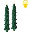 Mondex Since 1986R NIKOLAO Set of 2 Green LED Tabletop Christmas Tree Candles 5x26cm Mondex Since 1986R NIKOLAO Set of 2 Green LED Tabletop Christmas Tree Candles 5x26cm