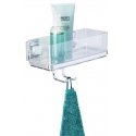 Wenko Vacuum-Loc wall shelf with hooks Quadro mounting without drilling Wenko Vacuum-Loc wall shelf with hooks Quadro mounting without drilling