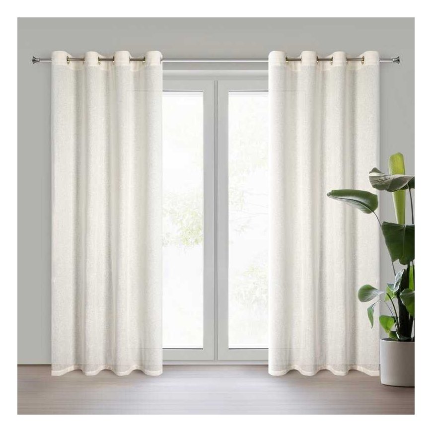 Curtains 140x250 Essi cream gold ready for grommets Eurofirany