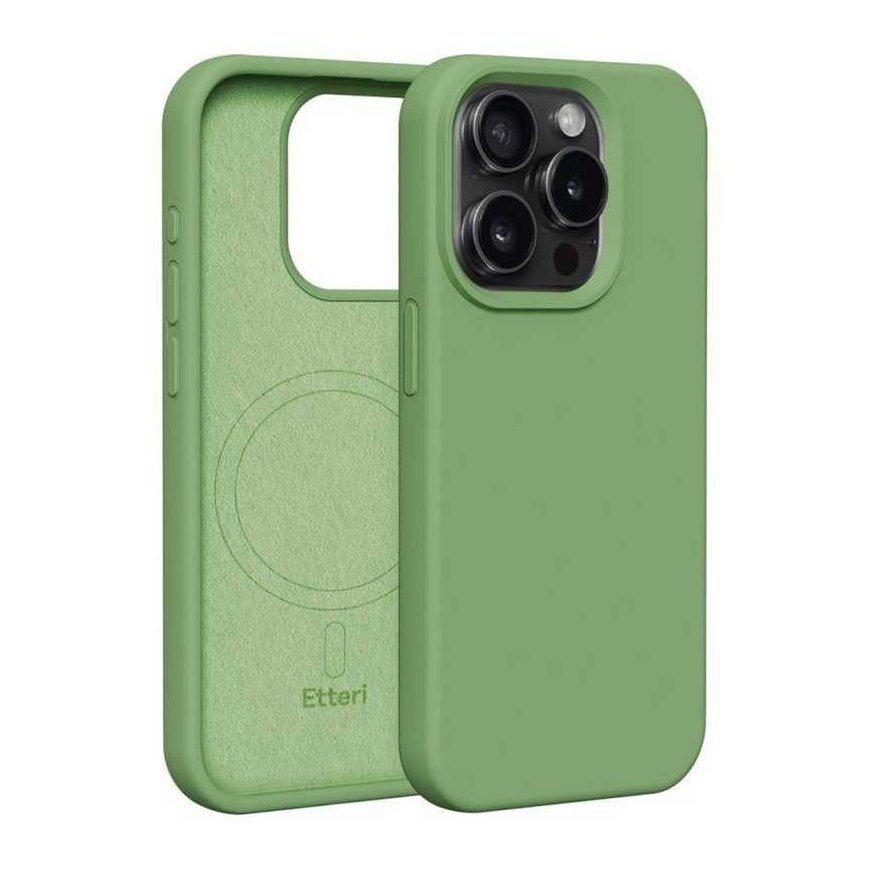 Kotelo Telforceone Etteri Silicone Mag Apple iPhone 15 Pro 6.1" vaaleanvihreä