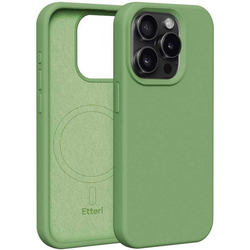 Case Telforceone Etteri Silicone Mag Apple iPhone 15 Pro 6.1" light green – 2