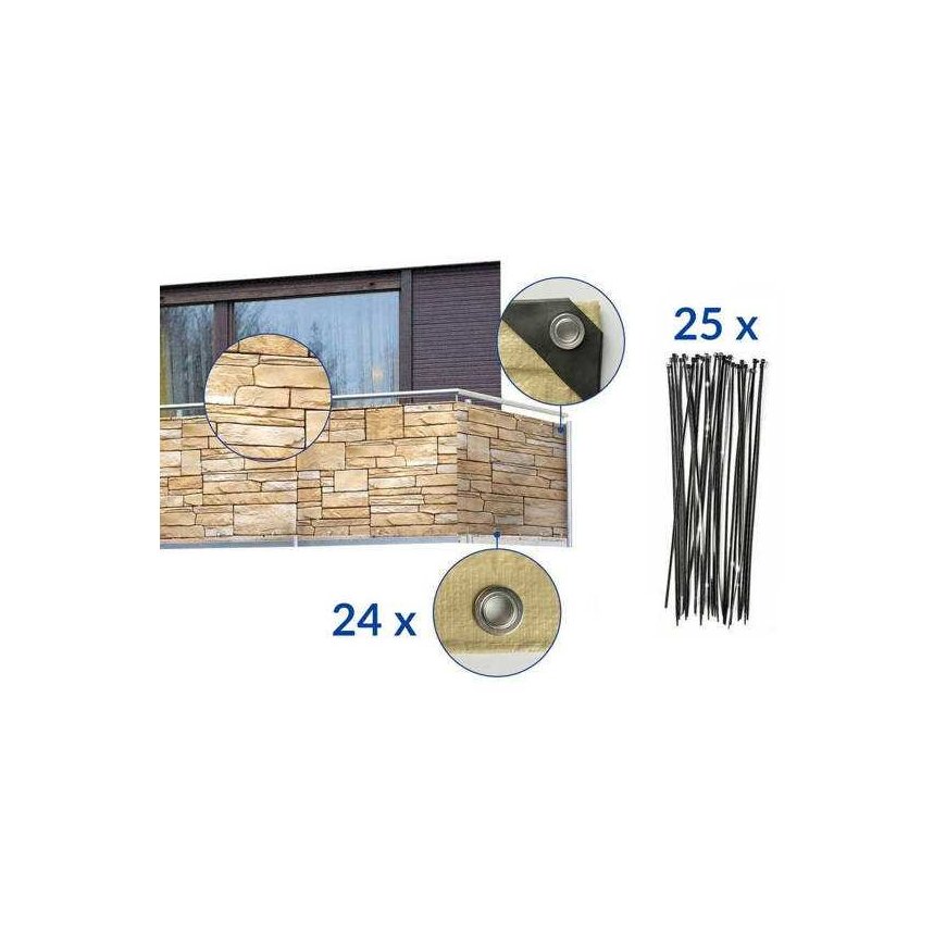Maximex balcony privacy cover, stone – 3