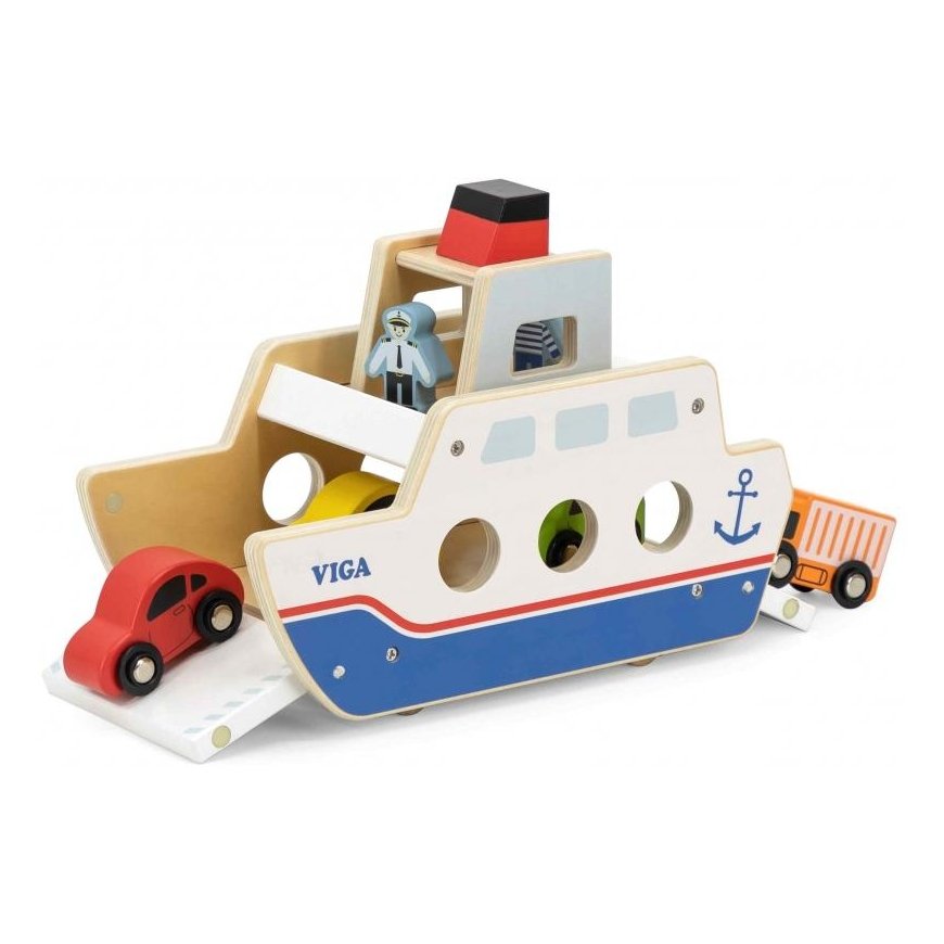 Viga puulaiva "Captain Car 4 PCS".