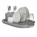 Zeller Dish Drain Rack, metal chromed/pilkas plastikas Zeller Dish Drain Rack, metal chromed/pilkas plastikas