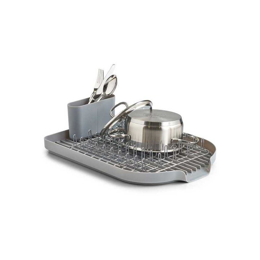 Zeller Dish Drain Rack, metal chromed/gray plastic – 3