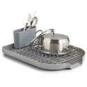 Zeller Dish Drain Rack, metal chromed/pilkas plastikas Zeller Dish Drain Rack, metal chromed/pilkas plastikas