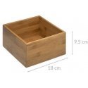 Bambu säilytysteline, neliön muotoinen säilytyslaatikko, bambu, 18 x 18 x 9,5 cm Bambu säilytysteline, neliön muotoinen säilytyslaatikko, bambu, 18 x 18 x 9,5 cm