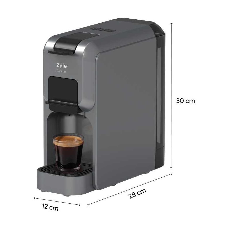 Kapselikahvinkeitin Zyle Notte 3 in 1, ZY673S, harmaa, 1350W – 3