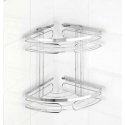 PREMIUM corner bathroom shelf, 2 levels - stainless steel, WENKO PREMIUM corner bathroom shelf, 2 levels - stainless steel, WENKO