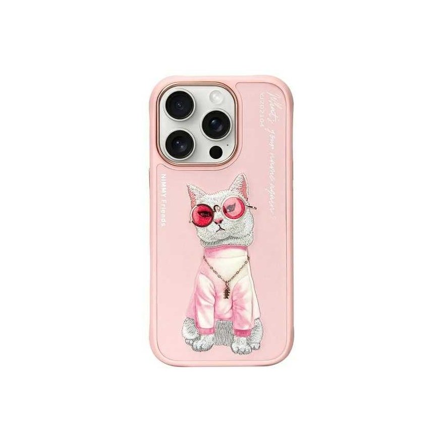 Nimmy Apple iPhone 16 Pro 6,3" puhelinkuori pinkki Glasses Cool Cat