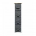 5five Simply Smart Bathroom shelf with 4 textile drawers, 48x20x75 cm 5five Simply Smart Bathroom shelf with 4 textile drawers, 48x20x75 cm