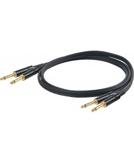PROEL 2 x 6,3 mm vyriškas - 2 x 6,3 mm vyriškas, 5 m, juodas