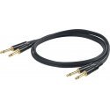 PROEL 2 x 6,3 mm vyriškas - 2 x 6,3 mm vyriškas, 5 m, juodas PROEL 2 x 6,3 mm vyriškas - 2 x 6,3 mm vyriškas, 5 m, juodas