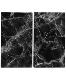 KAPPALET Lasilevyt MARBLE Black liesille - 2 kpl, ZELLER