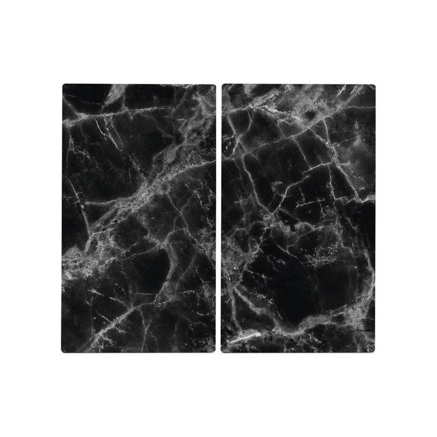 KAPPALET Lasilevyt MARBLE Black liesille - 2 kpl, ZELLER