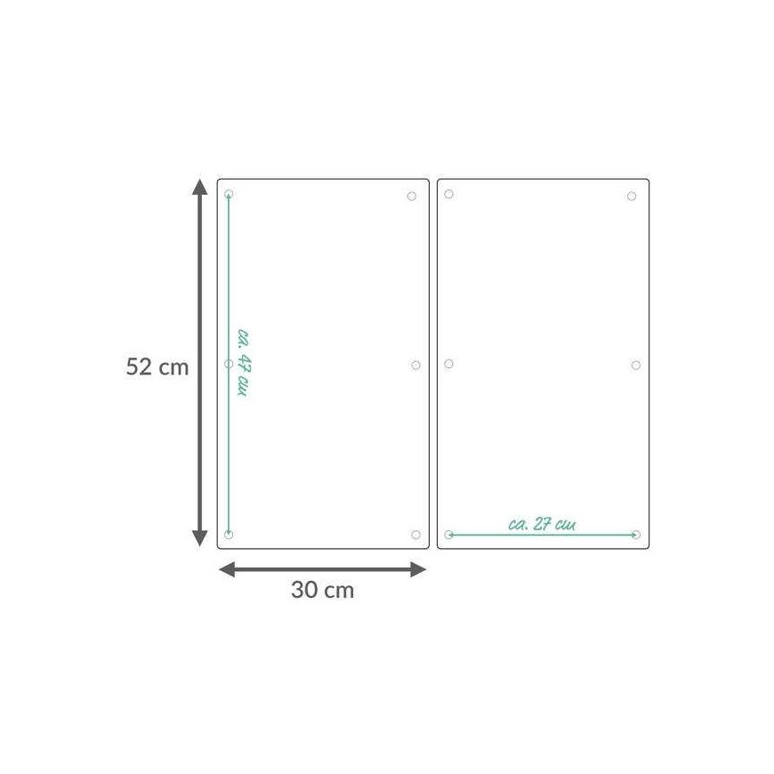 PIECES Glass plates MARBLE Black for stove - 2 pcs., ZELLER – 2