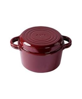 Round enameled cast iron pot Zyle 2 in 1, ZY11RKI Ø22 cm, red, 3.8 l