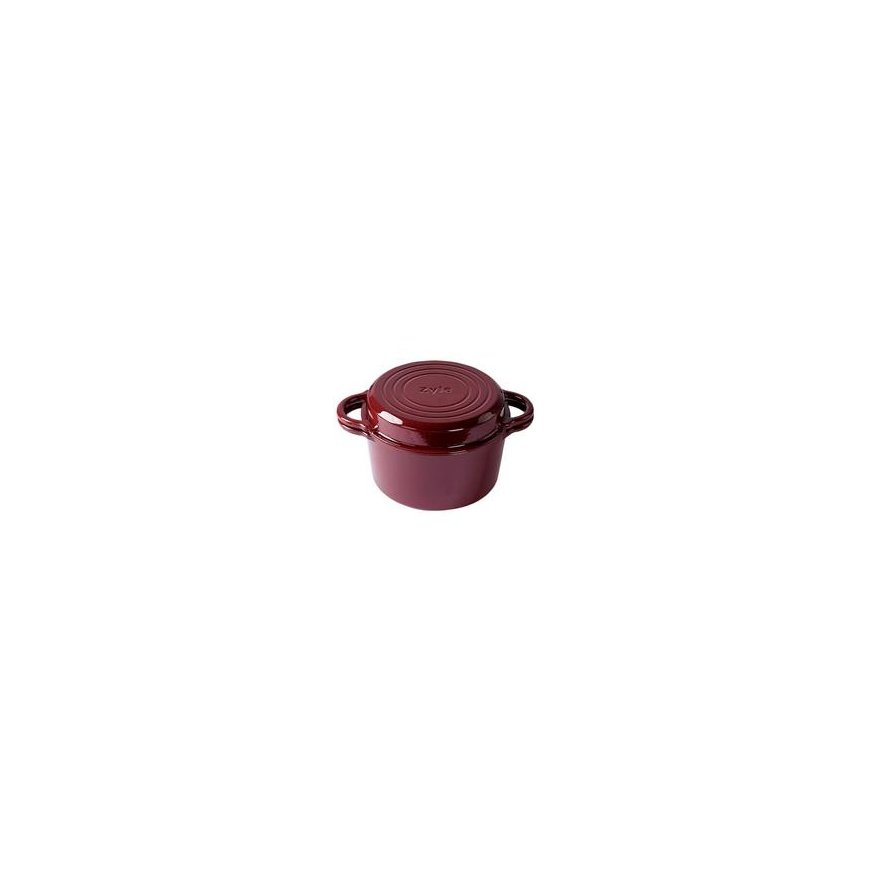 Round enameled cast iron pot Zyle 2 in 1, ZY11RKI Ø22 cm, red, 3.8 l