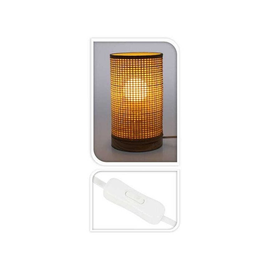 Home Styling Collection Bamboo table lamp, tube, pine wood base, 13 x 23 cm – 2