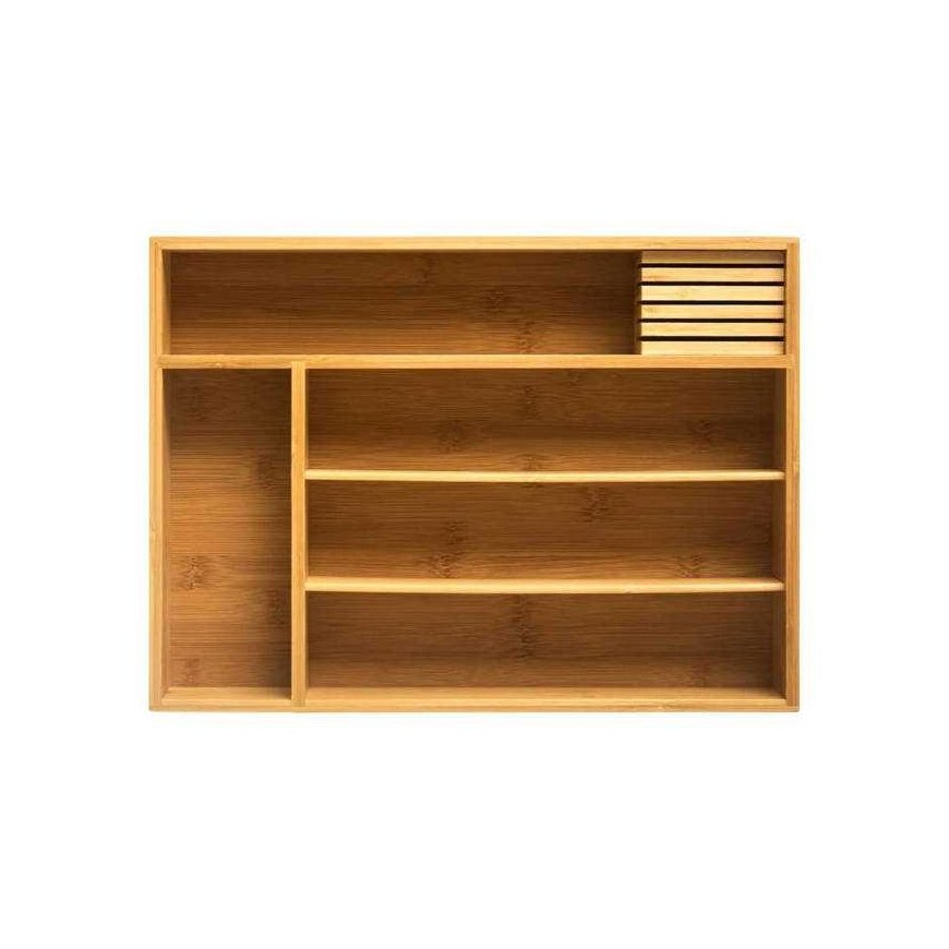Bamboo Stalo įrankių stalčių tvarkyklė, 100% bambukas, 5 skyriai, 38 x 28 cm. – 2