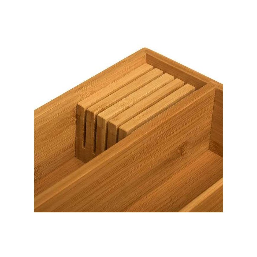 Bamboo Cutlery Drawer Organizer, 100% bamboo, 5 compartments, 38 x 28 cm. – 3