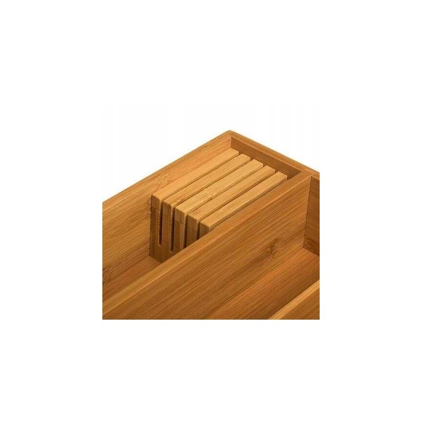 Bamboo Stalo įrankių stalčių tvarkyklė, 100% bambukas, 5 skyriai, 38 x 28 cm. – 5