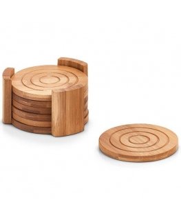 Bamboo Glass stand, tray, 100% bamboo - set of 7 elements, ZELLER