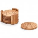 Bamboo Glass stand, tray, 100% bamboo - set of 7 elements, ZELLER Bamboo Glass stand, tray, 100% bamboo - set of 7 elements, ZELLER