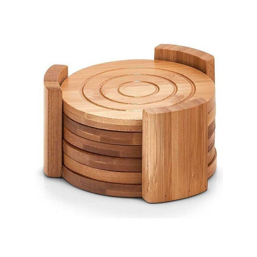 Bamboo Glass stand, tray, 100% bamboo - set of 7 elements, ZELLER – 2