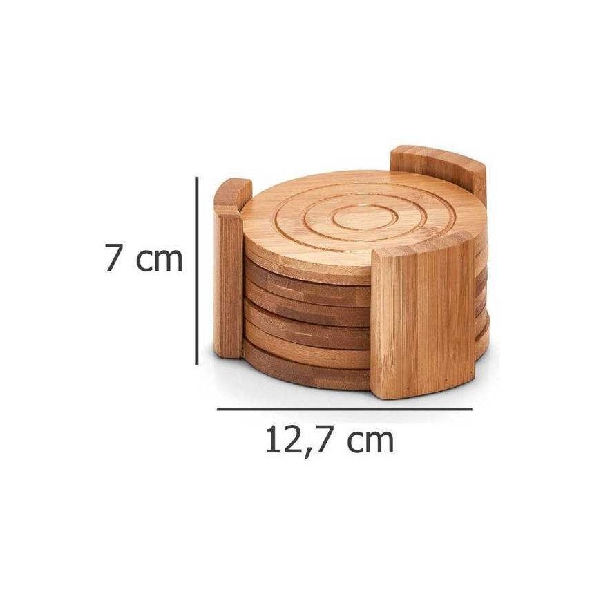 Bamboo Lasijalusta, tarjotin, 100 % bambua - 7 elementin sarja, ZELLER – 4